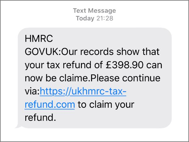 An example of a scam sent by fraudsters