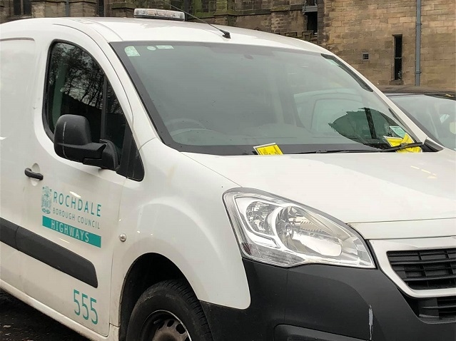 The council van was given several parking tickets