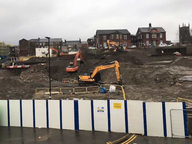 Works are underway at the site bordered by Penn Street, New Baillie Street and John Street in Rochdale town centre