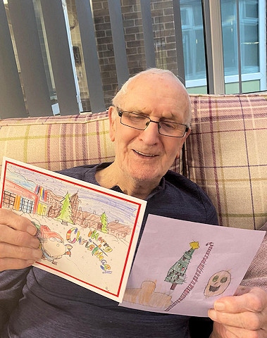 Residents were happy to receive their Christmas cards at The Willows Dementia Hub