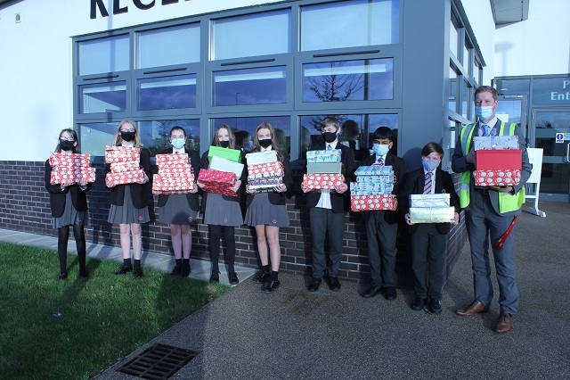 Each form was set a challenge to try and create shoeboxes which would then be given to those who are less fortunate
