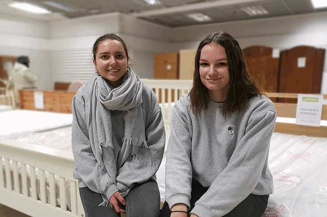 Laurine Leverbe and Audrey Toutee from La Rochelle in the south west of France, are on a six-week placement at Emmaus to improve English language skills