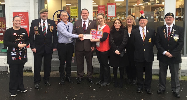 The cheque was presented to the veterans’ association at the Sutherland Road McColl's store