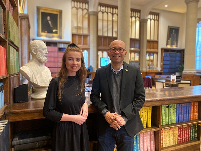 Lydia Howbrook, Business Growth Project Manager for GC Business Growth Hub, and Dr Miguel Antonio Lim, Lecturer in Education and International Development & Co-Research Coordinator of The Manchester Institute of Education, from The University of Manchester