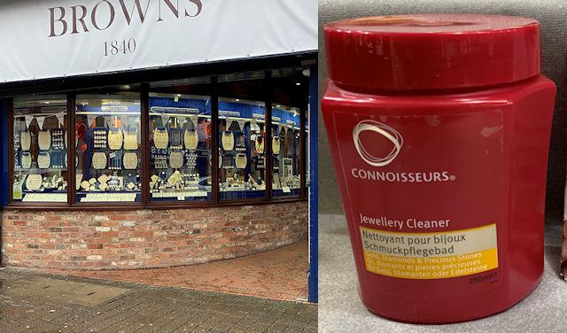 Browns family jewellers on Yorkshire Street is selling jewellery cleaner for £5