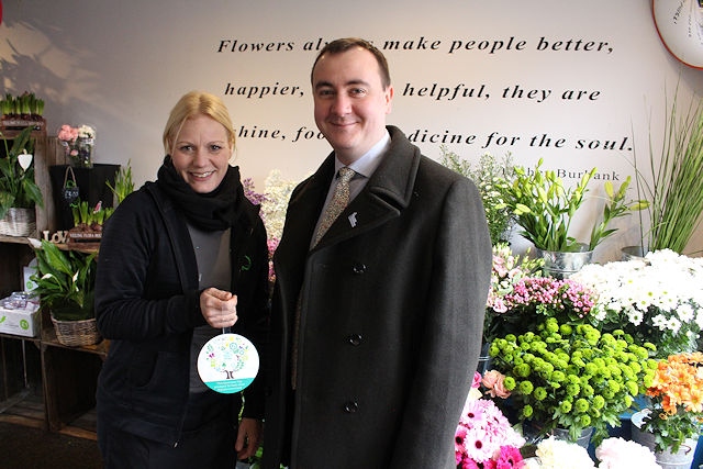 Councillor Tom Besford at Flowerbomb in Littleborough