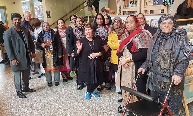 15 women from the Centre of Wellbeing, Training and Culture Wellbeing Café visited the Manchester Museum
