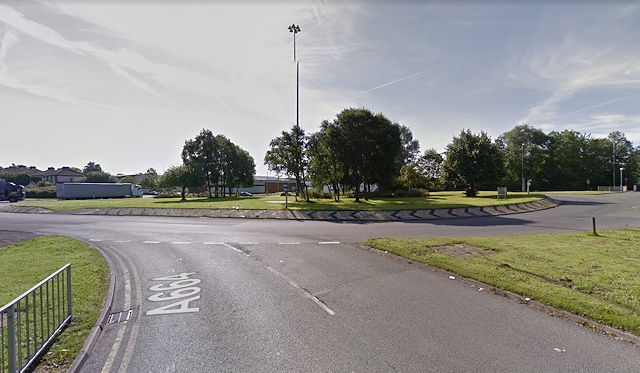 Slattocks roundabout, approached from Castleton