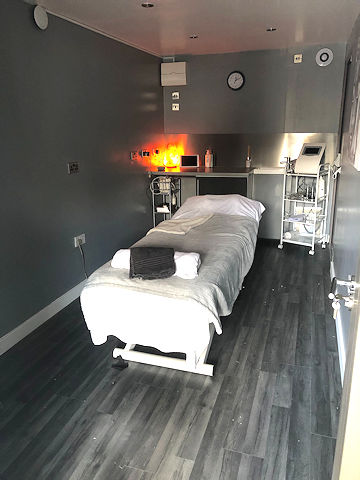 A treatment room at In Balance Reflexology and Holistic Therapy