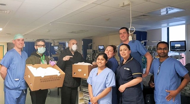 Army of Kindness volunteers deliver food to staff on the critical care unit at Fairfield General Hospital
