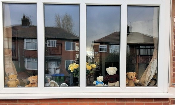 Inspired by Michael Rosen’s classic children’s book ‘We’re Going On A Bear Hunt’, teddies are being placed in windows