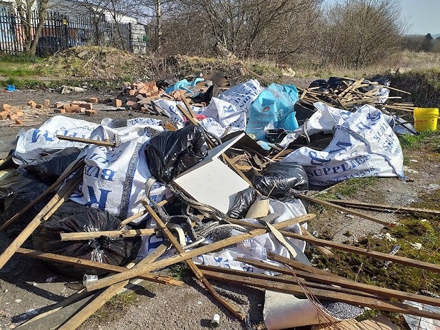 Fly-tipping at Riverside Drive, Rochdale