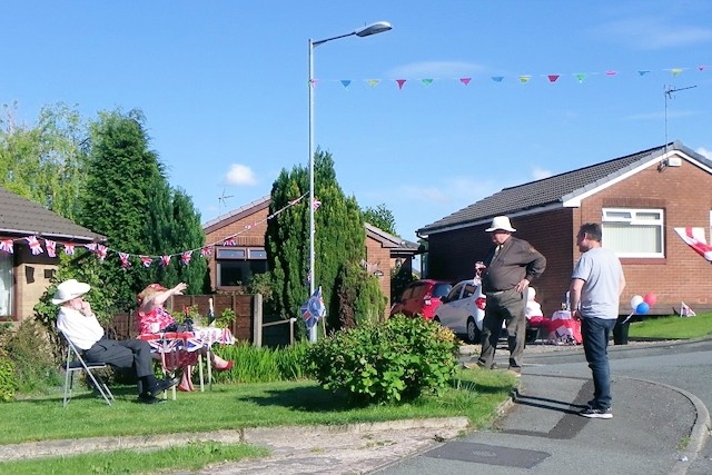 Mountside Close in Rochdale had an 'end of drive/social distance' street party