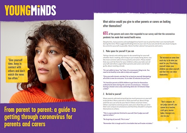 The YoungMinds parent to parent mental health guide