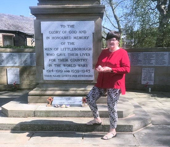 Councillor Janet Emsley at Littleborough War Memorial 