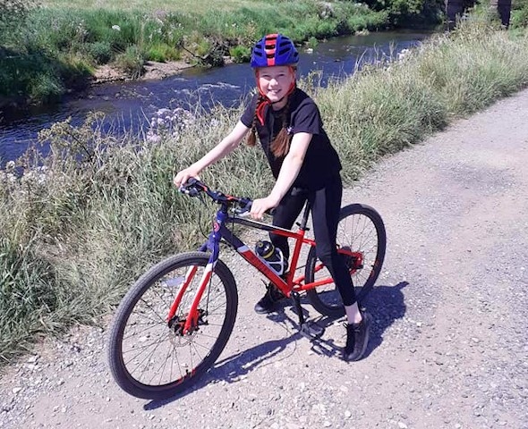 Molly cycled over 60 miles in five days