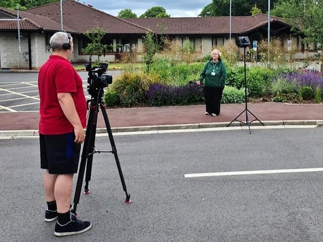 Behind the scenes: Sam Kutereba-Wall filming Barbara Lloyd at Springhill Hospice