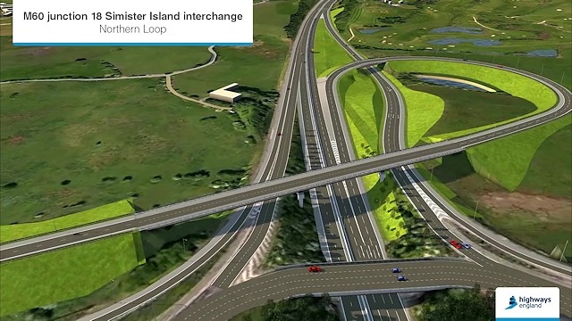 A new link road at Simister Island could take drivers in a loop from the eastbound to the southbound M60