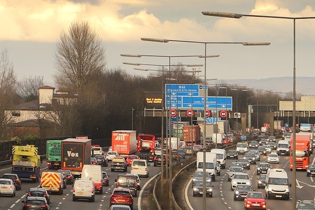 M60 approaching J18 eastbound