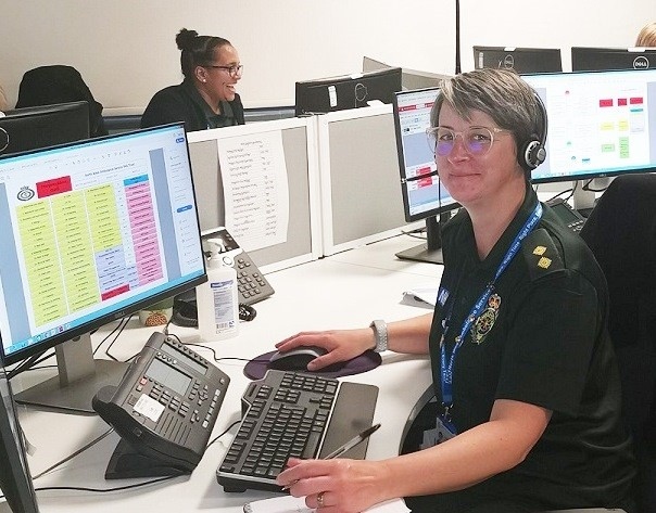 Paramedic Catherine Slate works in NWAS’ clinical hub undertaking telephone assessment and advice for patients