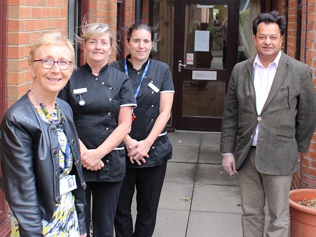 L-R Councillor Pat Dale, assistant cabinet member for adult care; Sharon Whitbread, manager Lakeside Care Home; Donna Tucker, deputy manager Lakeside Care Home; Councillor Iftikhar Ahmed, cabinet member for adult care
