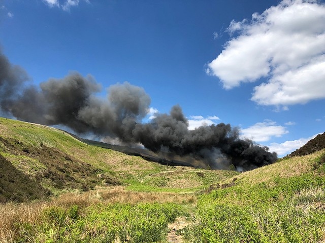 Fire at farm in Littleborough 1 June 2020. Photo: Scott Moore