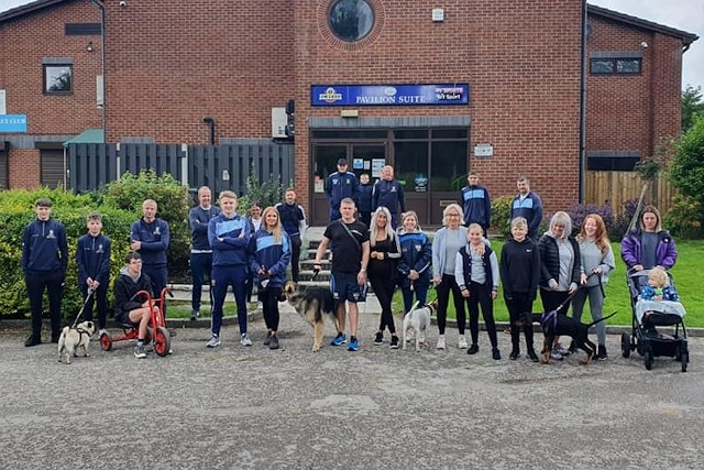A group from Rochdale Cricket Club walked to Norden for the final fundraising trip