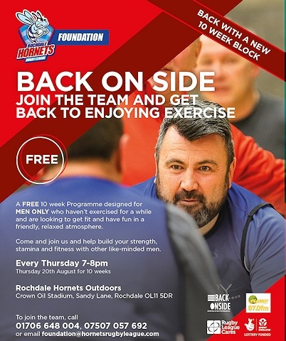 Back On Side - the free men’s fitness programme run by Rochdale Hornets Sporting Foundation
