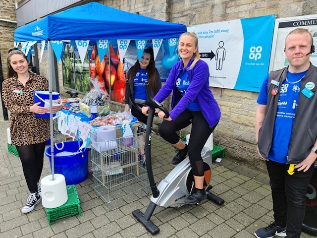 Staff at Norden Co-op have been fundraising for Mind with a sponsored cycle