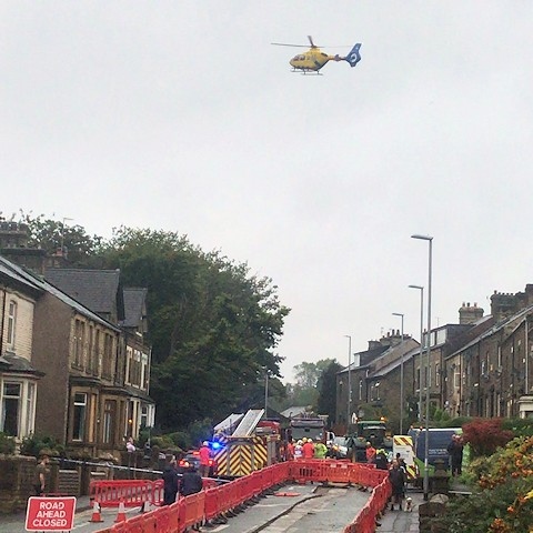 The scene of the collision on Featherstall Road, Littleborough