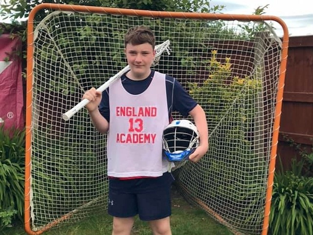 Troy Swanick in his England Lacrosse Boys Academy kit