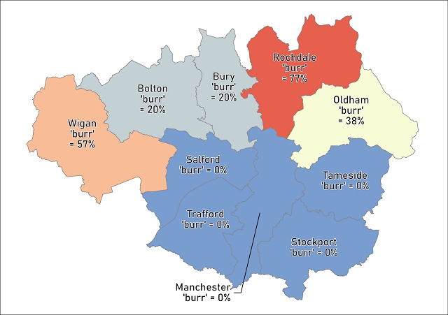 Rochdale and Wigan locals are most likely to say ‘burr’ for ‘bear’