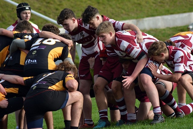 Joel Rigby, Tom Drennan and Jacob Jackson in the Rochdale Junior Colts front row