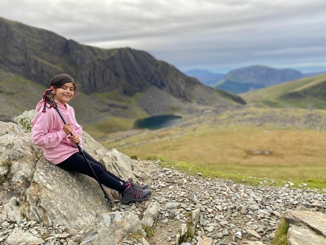 Zaara Miah at the summit of Snowdon