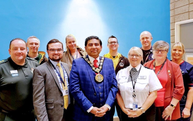 The Mayor of Rochdale Councillor Aasim Rashid, local councillors, and senior leaders from across Greater Manchester were invited to a VIP performance of Safe Drive Stay Alive at Middleton Arena on 16 November