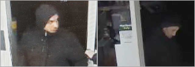 Detectives believe these incidents to be linked and have issued images of two men they would like to speak to in connection with the robberies