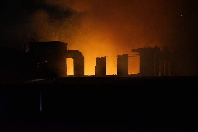 The fire at a mill in Middleton. Photo: J Media Group Fire Ground Photography
