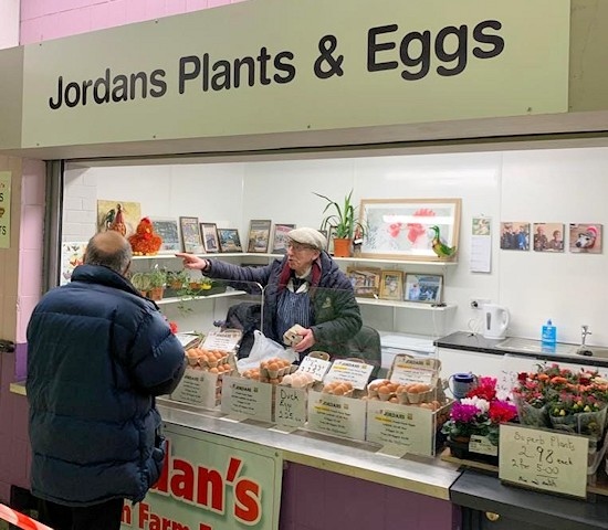 Jordan's Eggs and Plants stall is now located in Rochdale Exchange Shopping Centre