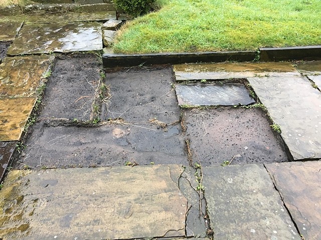 Historic flagstones have been stolen from St Mary in the Baum