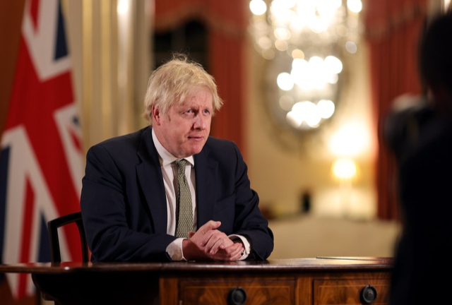 Prime Minister Boris Johnson at the national briefing on 4 January