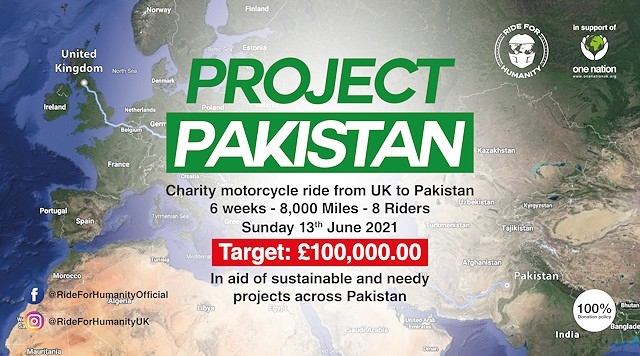 Ride For Humanity will be riding 8,000 miles - the equivalent of riding from Rochdale to Pakistan