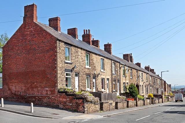 Street, houses, terraced, terraces, stock image