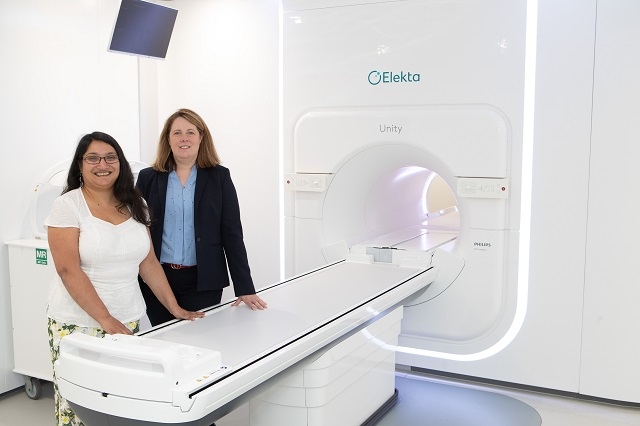 Professor Ananya Choudhury and Dr Cynthia Eccles with the MR-linac