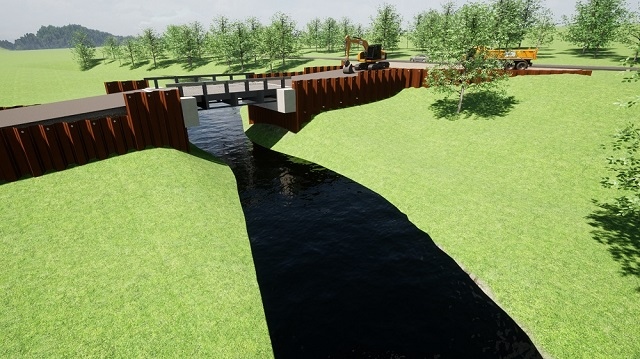 Landscape impression: artist impression of the access ramp which forms the main element of construction for these enabling works. 
