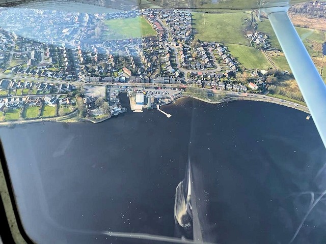 The view from the plane over Hollingworth Lake