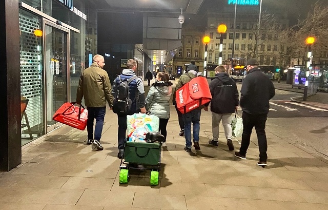 Cold Hands Warm Hearts aims to help those sleeping rough (pictured in Manchester near Piccadilly Gardens)