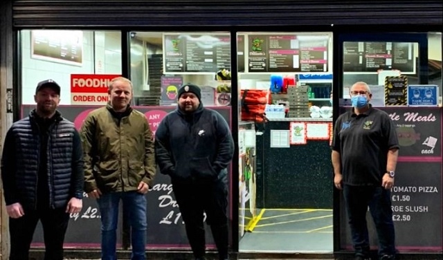 Cold Hands Warm Hearts, pictured outside Ian Donatello's in Middleton