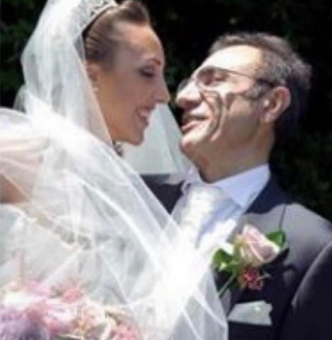 Emma Fitton with her dad, Vicenzo Russo, on her wedding day