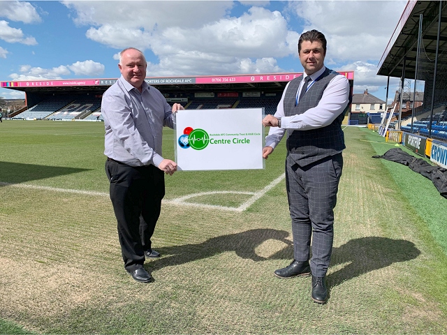 Mark Wynn (HMR Circle) & Ryan Bradley (Rochdale AFC Community Trust) joined forces last month to launch the Centre Circle partnership