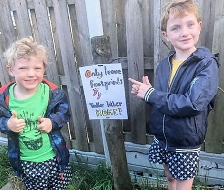Wilson and Douglas Read, who are six and four, respectively, have been litter picking near the Caldershaw estate where they have collected loads of rubbish